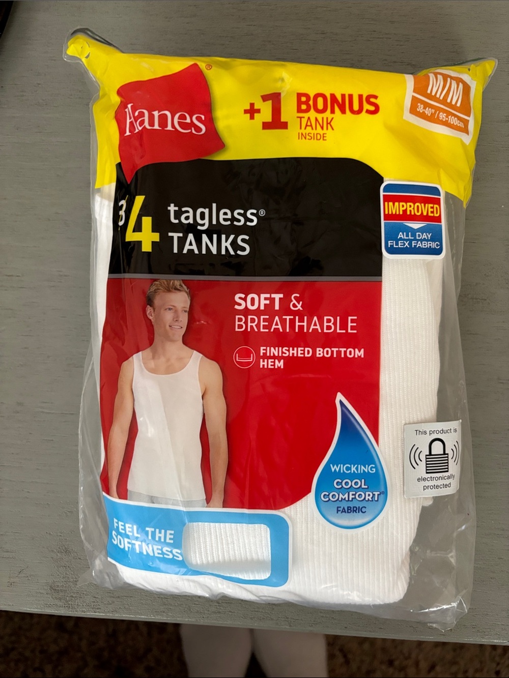 Hanes Men’s White Tagless Tank Undershirts - Pack of 4 +1 Bonus
